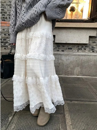 French Sweet Princess Lace Skirt