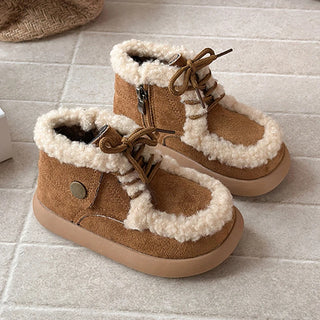 Faux Fur Winter Boots For Children 2025 Trend Fashion Kid's Snow Boots Outdoor Thick Warm Boy's Girl's Cotton Shoes Casual Shoes
