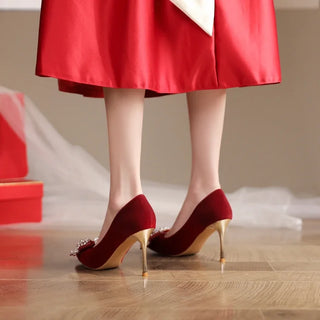 Pointy High Heels Suede Shoes