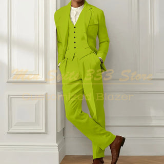 High Quality Single Breasted 3 Pcs Pants Suits