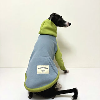 Soft Green Fleece Coat for Huibit Dog Clothes Elastic Spring Autumn Sweatshirt for Bedlington Little Greyhound Hooded Pajamas