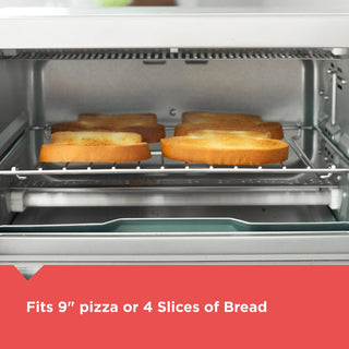 Air Fryer 4 Slice Oven, Holds 9" Pizza, 0.35 Cubic Foot