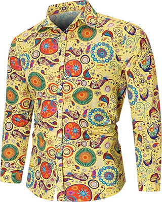 Men's Floral Vintage Disco Shirt