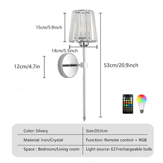 Crystal Rechargeable Bulbs Wall Lamps
