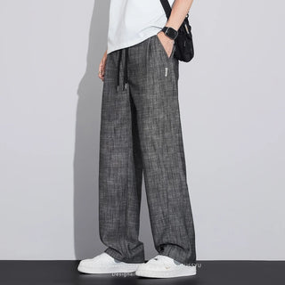 Men Breathable Linen Blend Baggy Pants