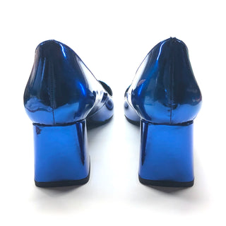 Shiny Metallic Round Toe Pumps Party Shoes