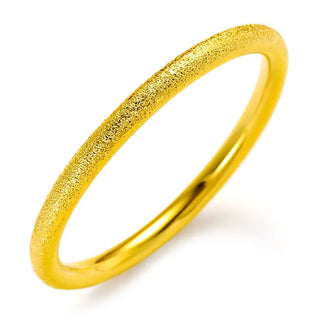 Exquisite 24K Gold Solid Closed Bangle