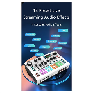 Live Streaming Sound Card DJ Mixer Effects