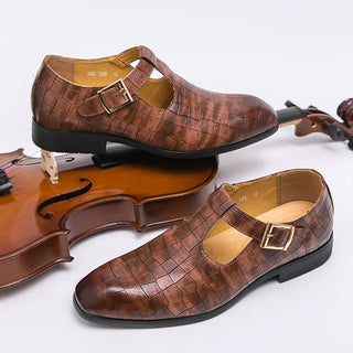 Men Buckle Strap Handmade Loafers Shoes