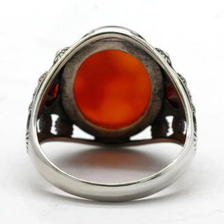 Flower Design Agate Stone Handmade Ring