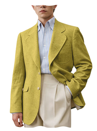 Linen Single Breasted Blazer Business Suit