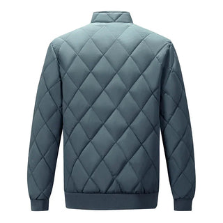 New Slim Fit Coat Bomber Jacket Men Diamond Pattern Fleece Lined Casual Jacket Men Fashion Clothing 6XL Large Size