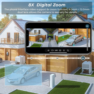 ABUNTU 12MP 6K Wifi Surveillance Camera 8X Digital Zoom Outdoor PTZ Wifi Camera Human Detection Alarm 4K Security Camera ICSEE