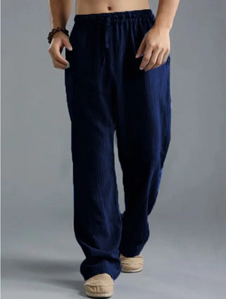 Men's Linen Loose Drawstring Yoga Pants