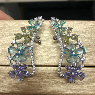 Fashion Small Flower Earring with Cuff