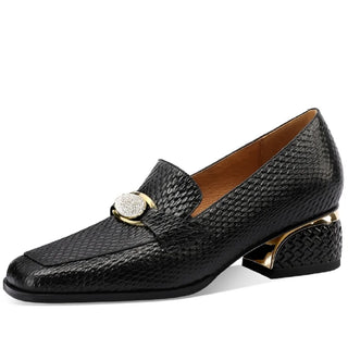 Classic Genuine Leather Mid Heels Shoes