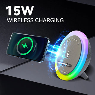 LED Display Wireless Charging Bedside Light
