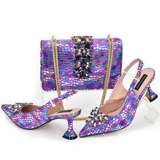 Italian Rhinestone Shoe & Bag Set