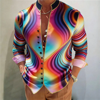 Men's 3D Print Long Sleeved Pattern Top Shirt - Epictzar Intl.