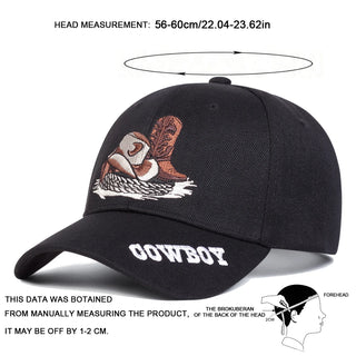 Unisex COWBOY Letter Embroidery Baseball Caps Spring Autumn Outdoor Adjustable Casual Hats Sunscreen Hat