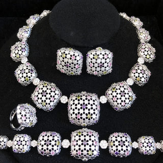 Trendy Square Nigeria Jewelry Sets