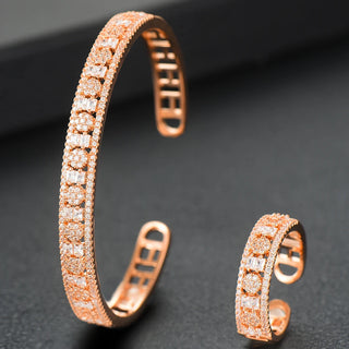 GODKI Luxury Trendy Saudi Arabia Bangle Ring  Jewelry Sets For Women Wedding Party Indian Dubai brincos para as mulheres 2023