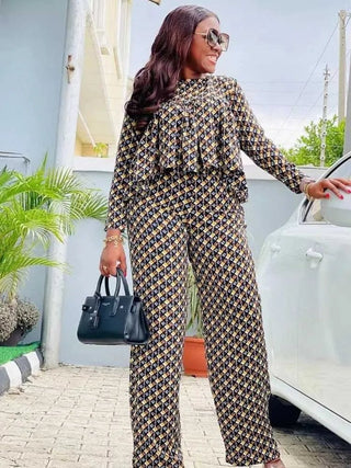 Elegant Matching Plaid 2Pcs Pants Suit - Epictzar Intl.