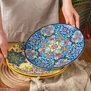 Bohemian Ceramic Plate Home Western Cuisine Plate Creative Cuisine Plate Restaurant