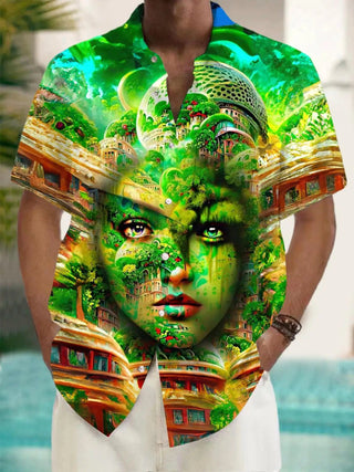 Leisure Tourist Beach Print Short Sleeve Shirt - Epictzar Intl.