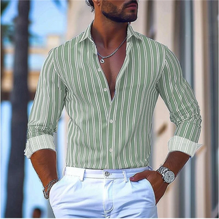 Men's Formal Long-sleeve Striped Shirt