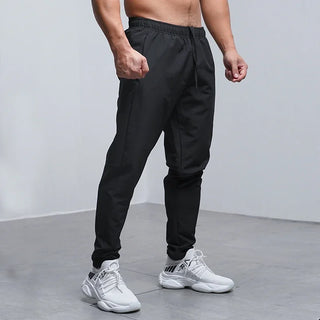 Breathable Loose Running Pants Men Autumn Winter Sport Training Gym Sportswear Elastic Waterproof Outdoor Zip Pocket Sweatpant