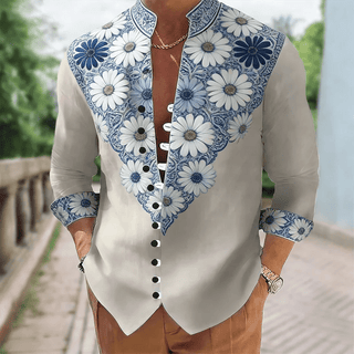 Digital Printing Fashion Trend Men's Linen Shirt - Epictzar Intl.
