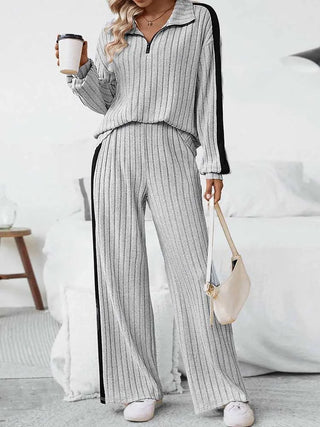 2piece Woman Outfit 3xl 4xl 5xl Female Clothing Spring Ribbed Knit Top and Trouser Plus Size Elegant Sets Wholesale Dropshipping