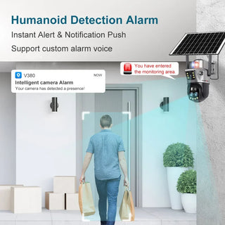 Solar 10X Zoom Alarm Auto Tracking Camera