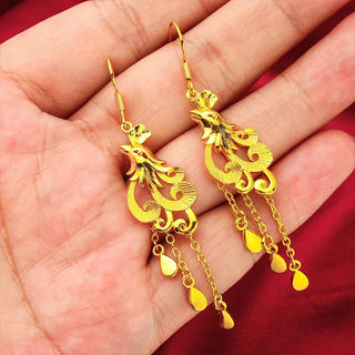 Elegant 24K Gold Peacock Earrings - Epictzar Intl.
