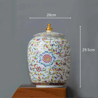 Painted Pottery Porcelain Storage Container