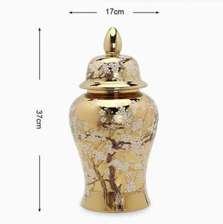 Carved Ceramic Storage Ginger Jar