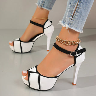 Women's Peep Toe Platform Pumps Sandals