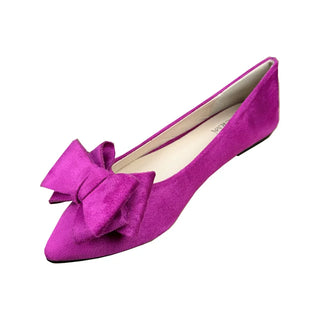 Pointed-Toe Bow Slip-On Flat Shoes