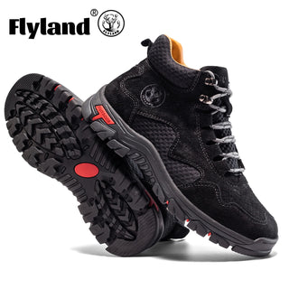 FLYLAND Men's Classic Retro Soft Skin friendly Genuine Leather Business Ankle Boots Handmade Casual Boots
