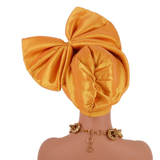 Exaggerated Big Bow Turban Cap African Women's Auto Gele Headtie Nigeria Wedding Geles Female Head Wraps Headpiece