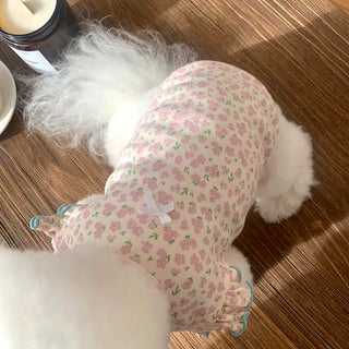 Cute Floral Flying Sleeves Puppy Vest