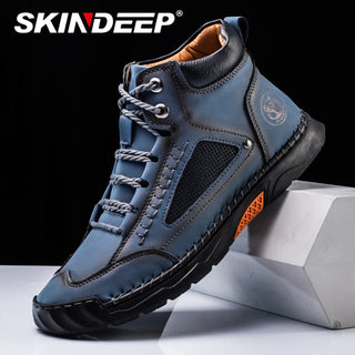 SKINDEEP Men's Ankle Boots Casual Leather Shoes Fashion Male Driving Shoes