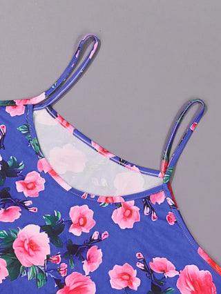 Ladies Suspenders Flower Print Nightdress