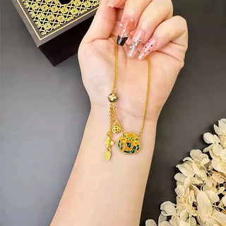 Ancient Enameled Pure Golden Necklace