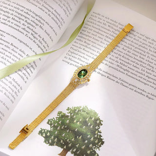 New Watch Female BS Brand 2025 Light Luxury Women's Watches Vintage Elegant Small Oval Dial Crystal Quartz Wristwatches Ladies