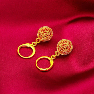 Beaded Hollow 24K Gradient Gold Drop Earrings - Epictzar Intl.