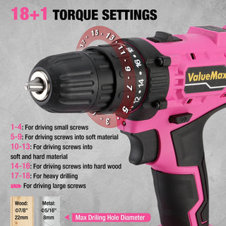 Cordless Magnetic Holder Power Drill Set