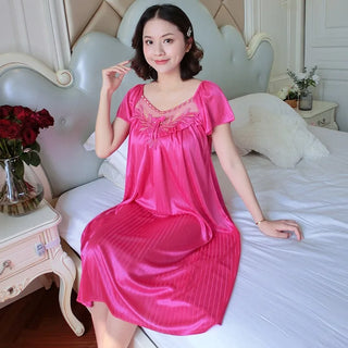 Ladies Ice Silk Sleepwear Nightgown