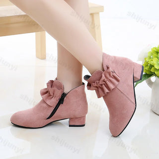 Sweet Girl Zipper Short Suede Boots